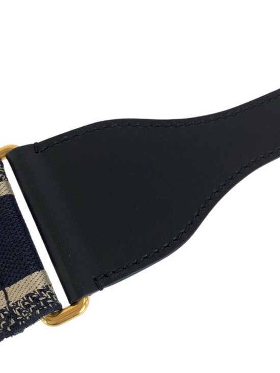 Dior Black Navy Gold Leather 50 MA Belt